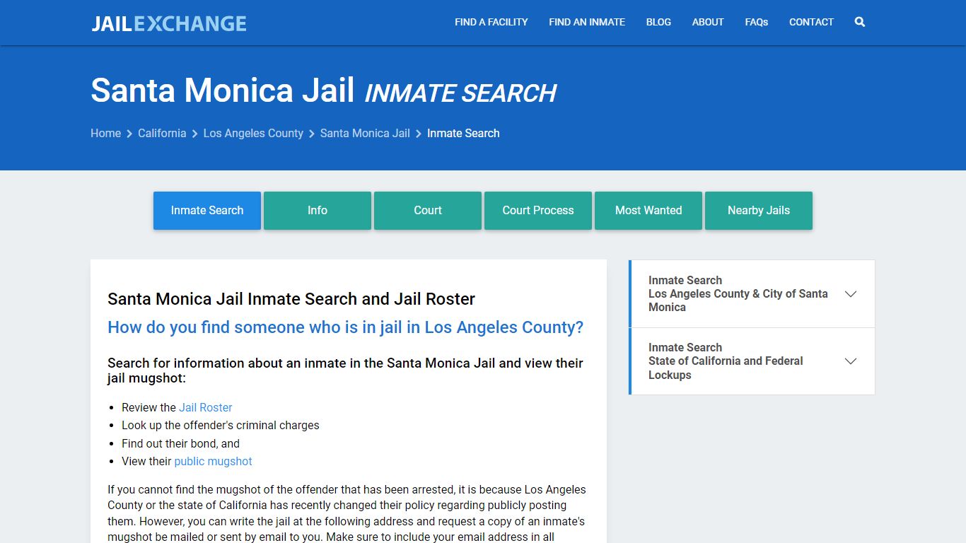 Inmate Search: Roster & Mugshots - Santa Monica Jail, CA